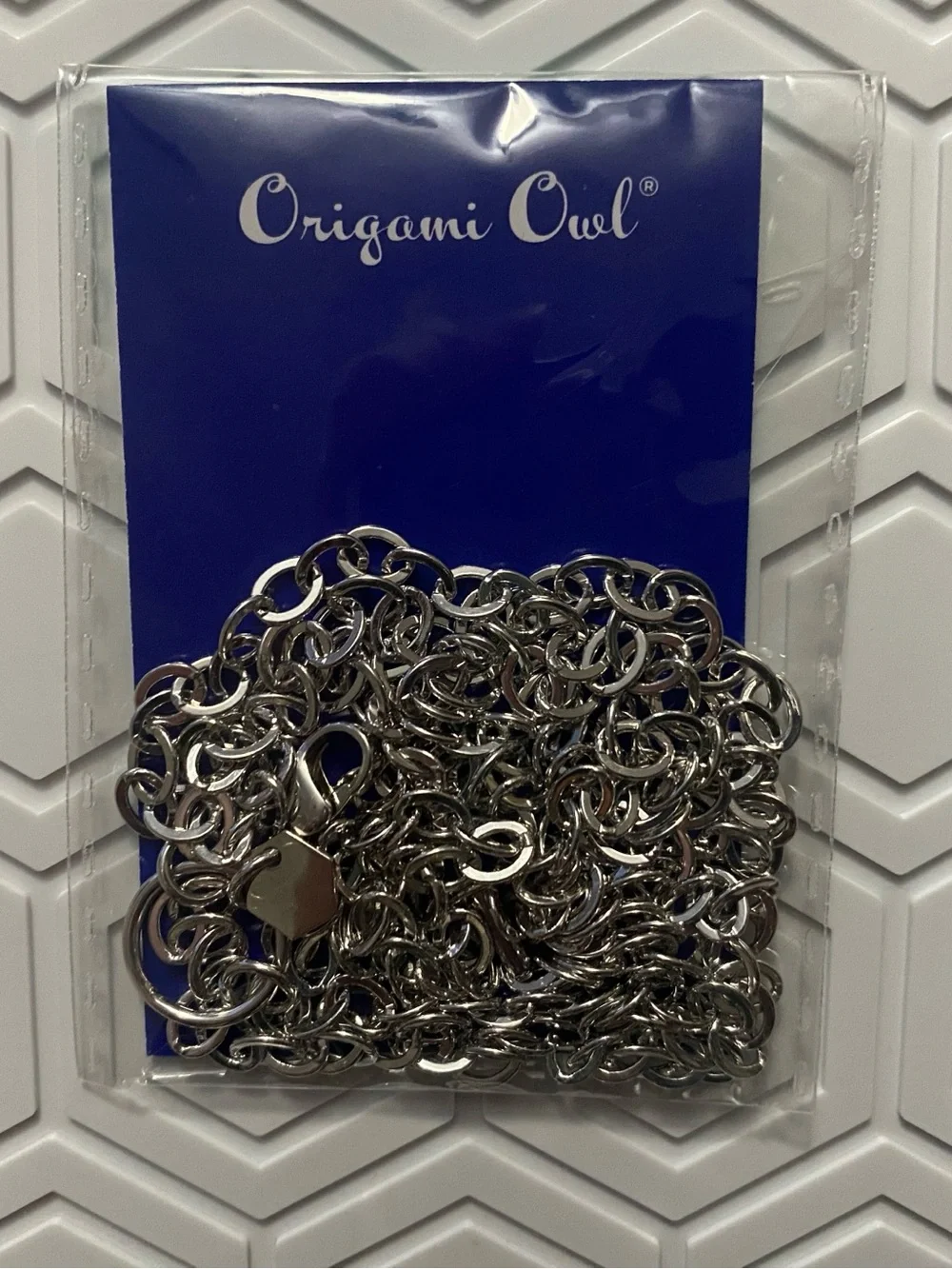 Origami Owl Silver Oval Link Convertible Toggle Necklace w/ Lobster Clasp Charm